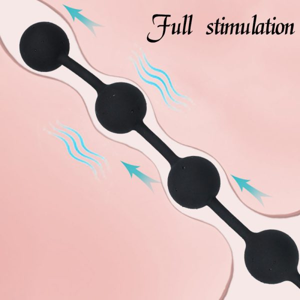 Exposed silicone anus beads for anal dilation