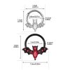 Diamond-encrusted bat-shaped pierced nose stud