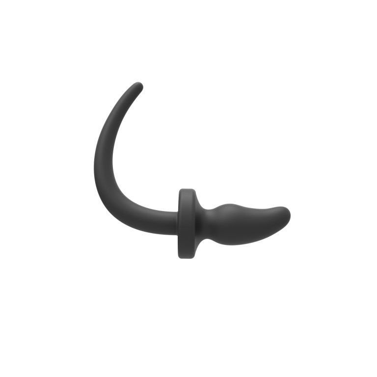 Black silicone large dog tail anal plug (30mm) - Image 4