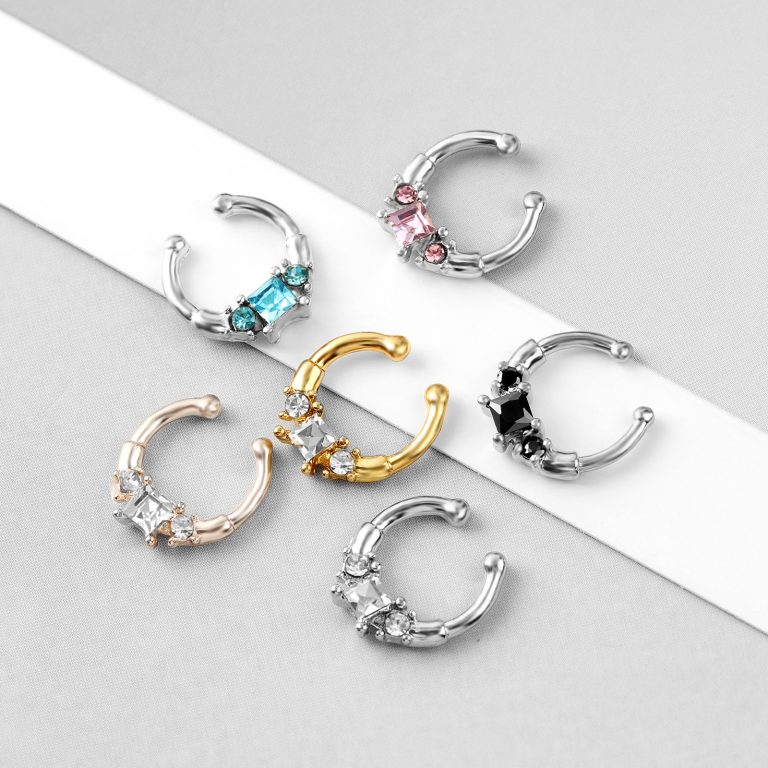 U-Shaped Diamond No-Piercing Nose Ring - Image 4