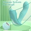 Wearable remote control sucking and vibrating masturbator
