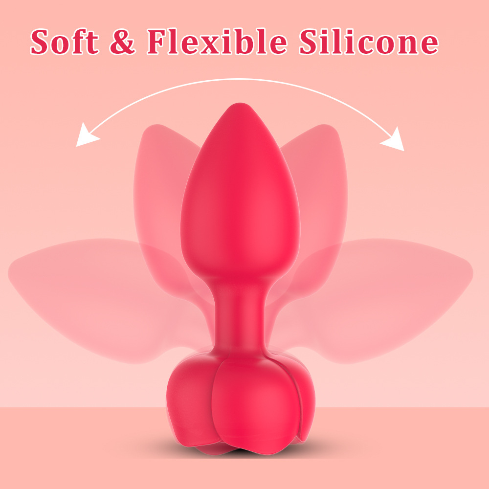 Remote control LED light and vibration silicone anal plug