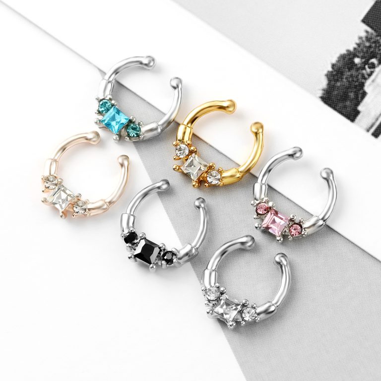 U-Shaped Diamond No-Piercing Nose Ring