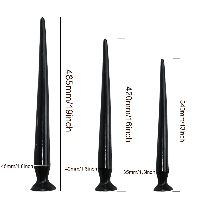 Extra long silicone anal plug for anal dilation and masturbation (3 pieces)