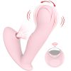 Wearable remote control sucking and vibrating masturbator