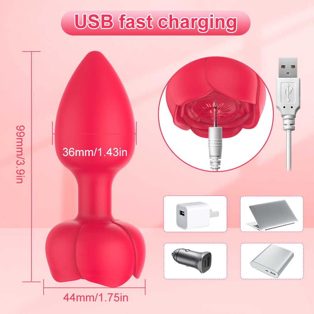 Remote control LED light and vibration silicone anal plug