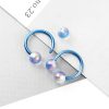 Blue colorful pierced nose studs