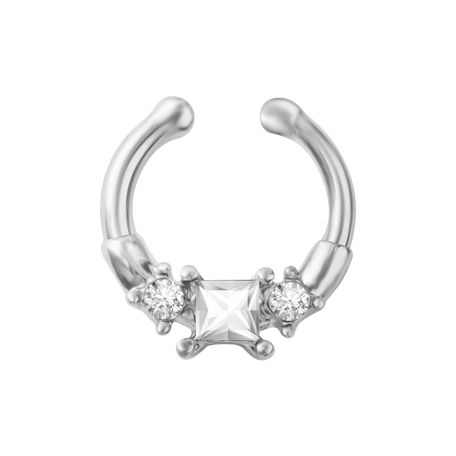 U-Shaped Diamond No-Piercing Nose Ring