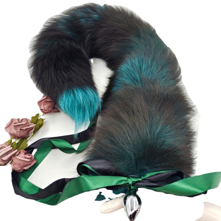 Aurora Green Fox Tail Butt Plug Tail (100cm)
