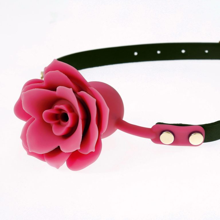 Rose flower erotic silicone gag ball