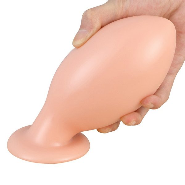Wearable peach-shaped soft large anal plug