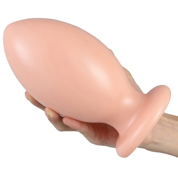 Wearable peach-shaped soft large anal plug