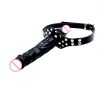 Black double-headed simulated penis sex gag