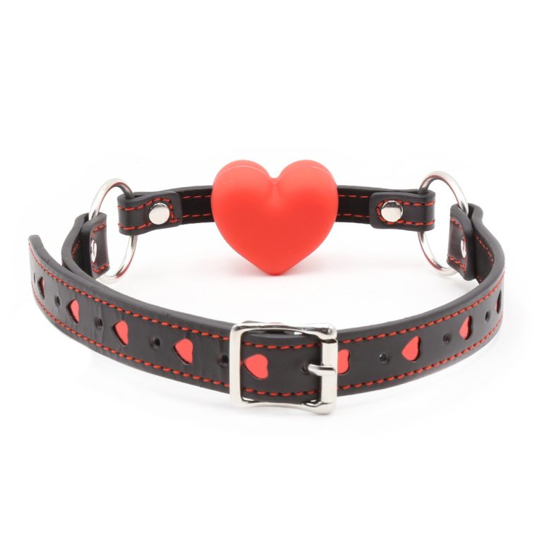 Heart-shaped silicone sex ball gag - Image 4