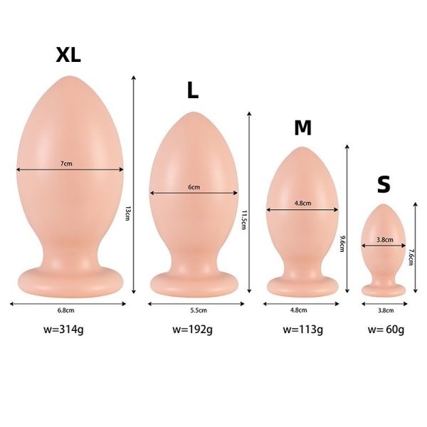 Wearable peach-shaped soft large anal plug