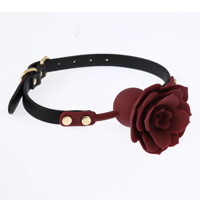 Rose flower erotic silicone gag ball