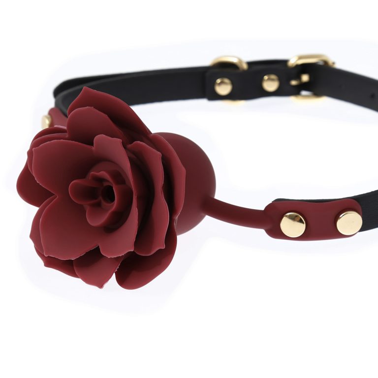 Rose flower erotic silicone gag ball