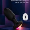 Remote control luminous black silicone vibrating anal plug