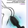 Remote control luminous black silicone vibrating anal plug