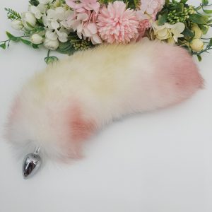 Silver gradient temptation fox tail butt plug tail (30cm)