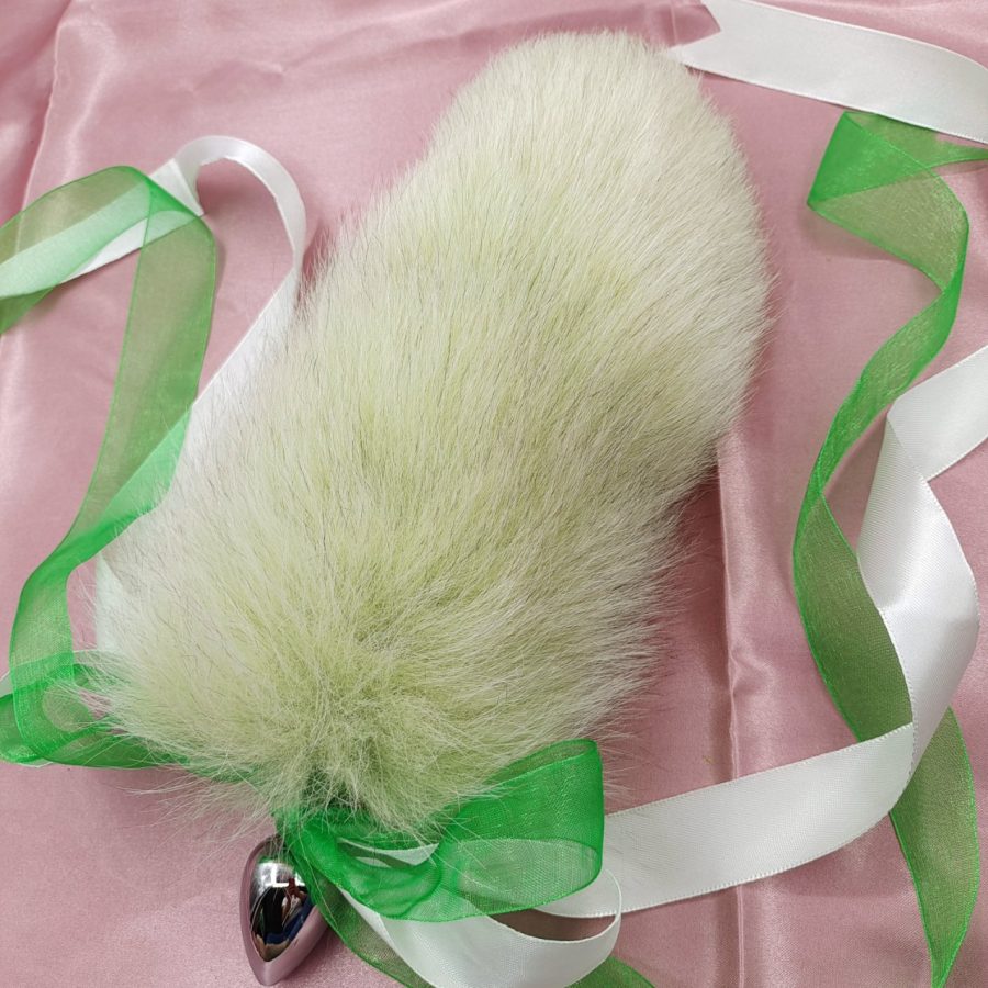 Lime candy color temptation fox tail butt plug tail (40cm)