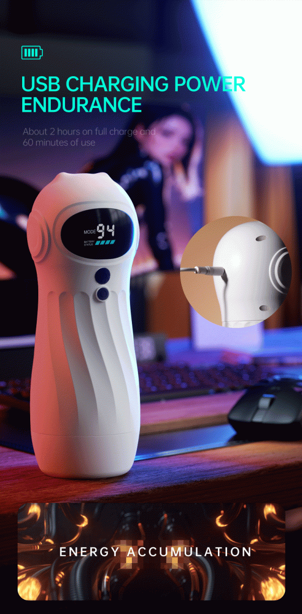 Men's silicone intelligent sucking vibration masturbation sperm extraction masturbator - Image 13