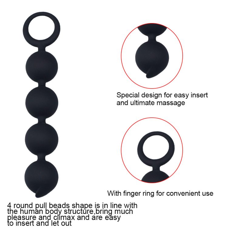 Pull ring silicone anal plug pull beads