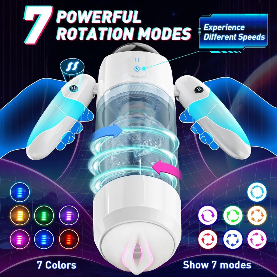 Men's electric retractable rotating masturbator