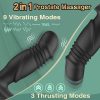 App-controlled, unisex simulated penis telescopic vibration masturbation anal plug toy