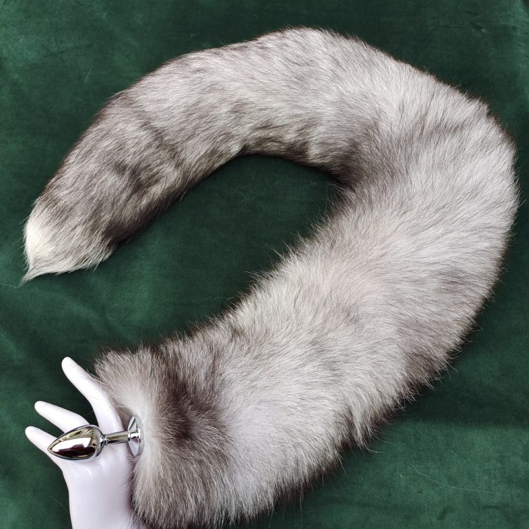 Silver gradient temptation fox tail butt plug tail (30cm)