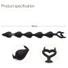 Little devil shaped black silicone anal plug with beads