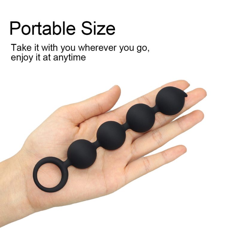 Pull ring silicone anal plug pull beads