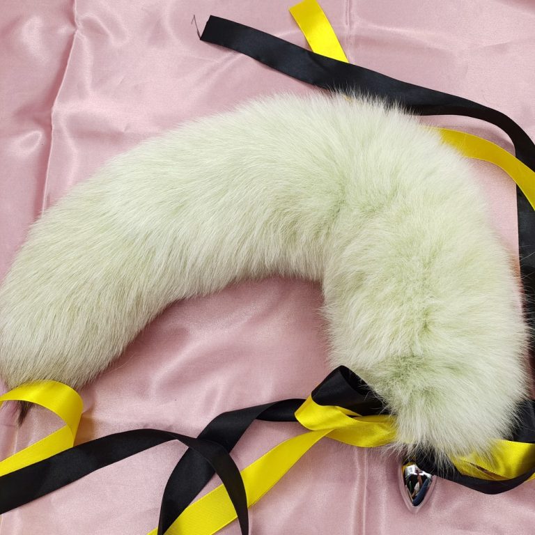Lime candy color temptation fox tail butt plug tail (30cm) - Image 4