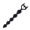 Little devil shaped black silicone anal plug with beads