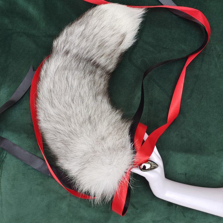 Silver gradient temptation fox tail butt plug tail (30cm)