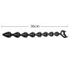 Little devil shaped black silicone anal plug with beads