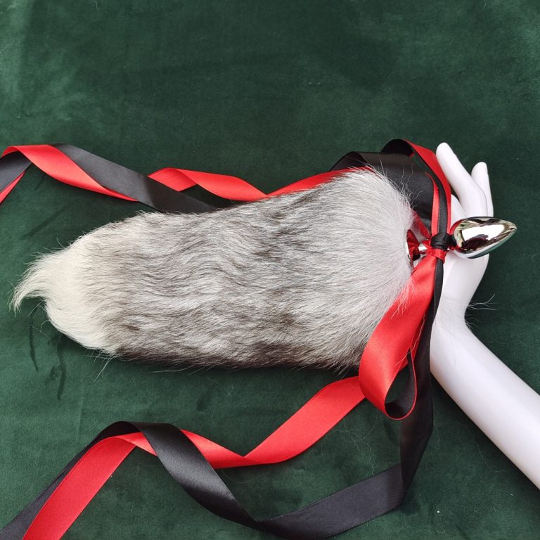 Silver gradient temptation fox tail butt plug tail (30cm)