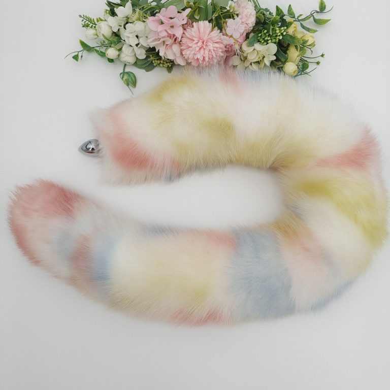 Silver gradient temptation fox tail butt plug tail (30cm) - Image 7