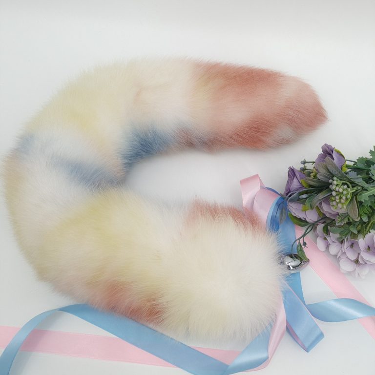 Silver gradient temptation fox tail butt plug tail (30cm)