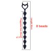 Little devil shaped black silicone anal plug with beads