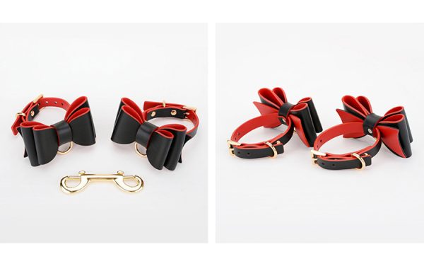 BDSM alternative fun storage PU leather material bow bondage training set (10 pieces) - Image 15