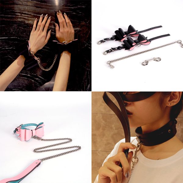 BDSM alternative fun high-end genuine leather female companion bondage training set (17 pieces) - Image 15