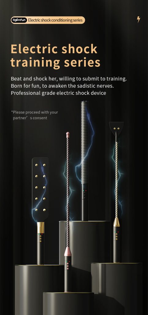 Adult sex electric shock leather spanking training stick female slave punishment torture instrument