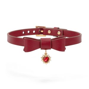 High-end player niche sexy cowhide material bow flirting traction collar