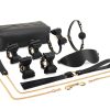 BDSM alternative fun storage PU leather material bow bondage training set (10 pieces)