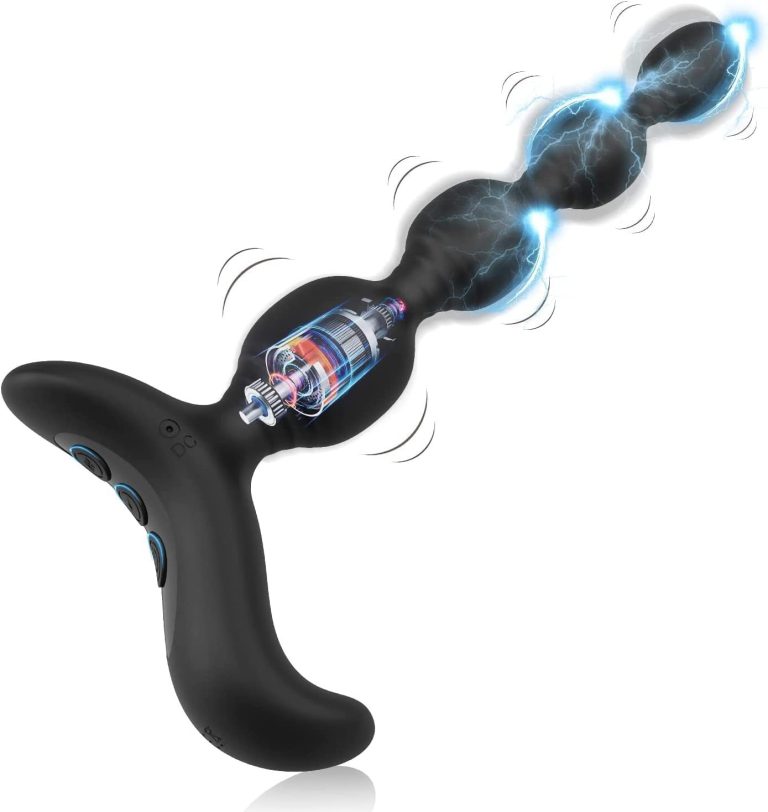 Unisex SM fun training electric shock vibration anal pull beads