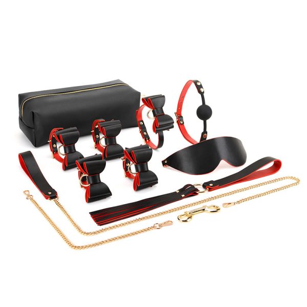 BDSM alternative fun storage PU leather material bow bondage training set (10 pieces) - Image 22
