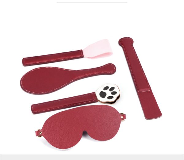 Genuine leather material bed SP whipping and binding erotic training set (9-piece set)