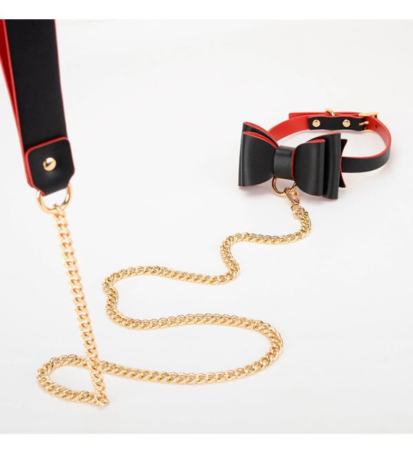 BDSM alternative fun storage PU leather material bow bondage training set (10 pieces)