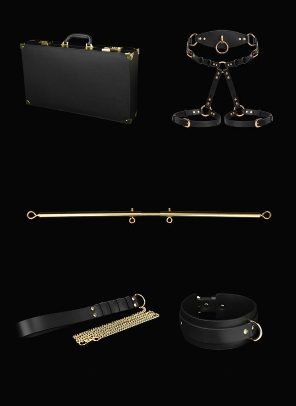 High-end adult SM training torture tool fun first layer leather bondage set (14 pieces) - Image 10